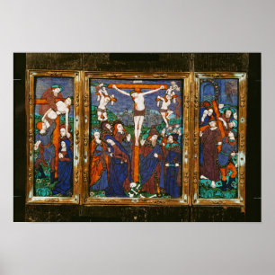 Triptych som skildrar Crucifixion, Limousin Poster