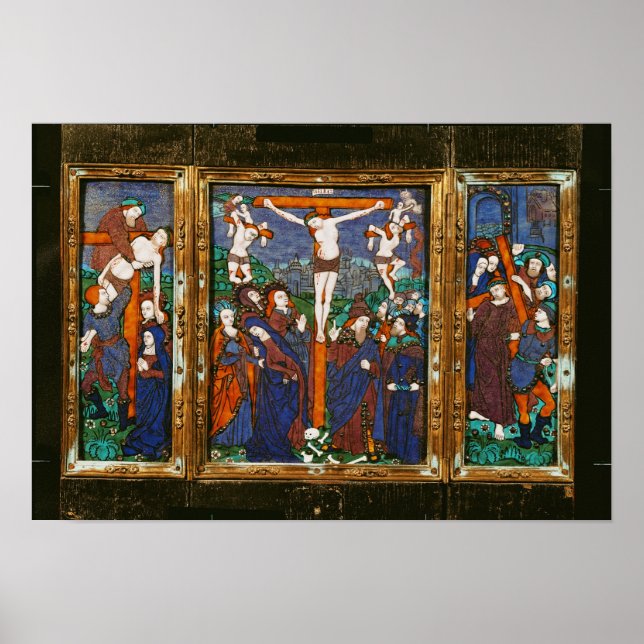 Triptych som skildrar Crucifixion, Limousin Poster (Framsidan)
