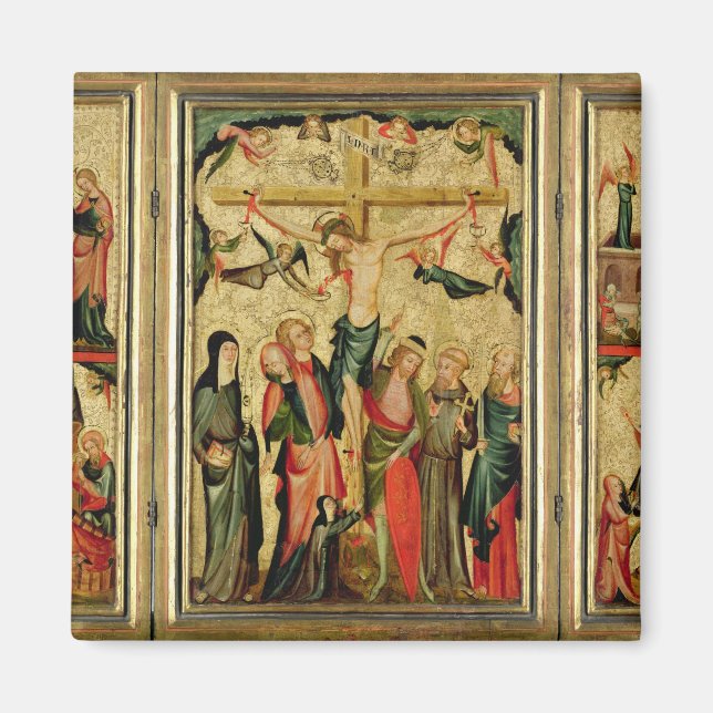 Triptych som skildrar Kristus Crucifixion Magnet (Framsidan)