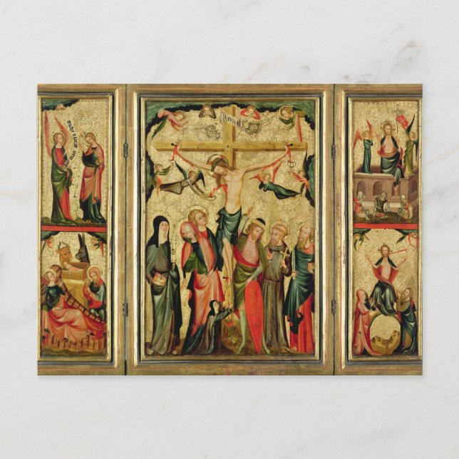 Triptych som skildrar Kristus Crucifixion Vykort (Framsida)