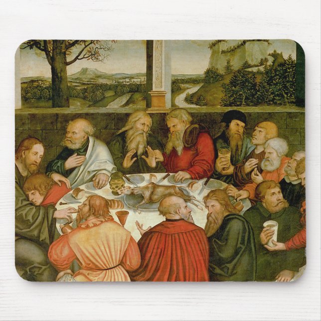 Triptych vänster panel, Philipp Melanchthon Musmatta (Framsidan)