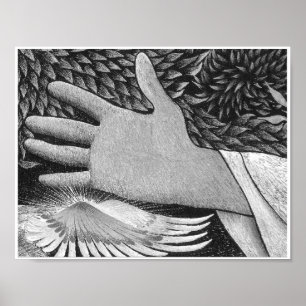 Triptych Weleing Kristus 8.5X11 B/W Poster