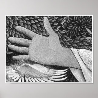 Triptych Weleing Kristus 8.5X11 B/W Poster