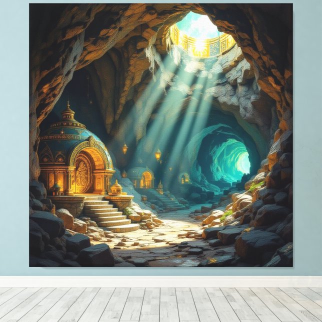 Triptychon Canvastryck (Insitu (trägolv))