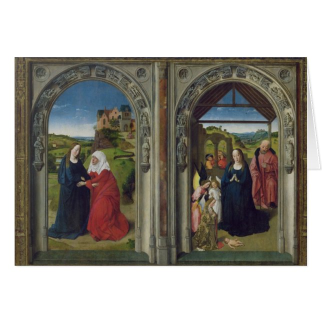 Triptychvisning annunciationen hälsningskort (Framsidan Horizontal)