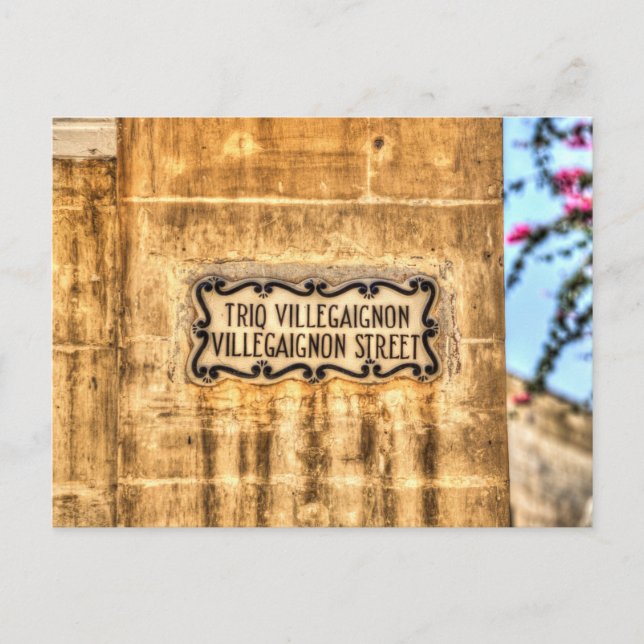 Triq Villegaignon Street Malta Vykort (Framsida)