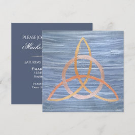 Triquetra-Abstrakt | Blå Guld Celtic Trinity Knot Inbjudningar