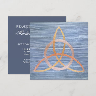 Triquetra-Abstrakt Blå Guld Celtic Trinity Knot Inbjudningar