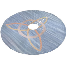 Triquetra-Abstrakt | Blå Guld Celtic Trinity Knot Julgransmatta Fleece