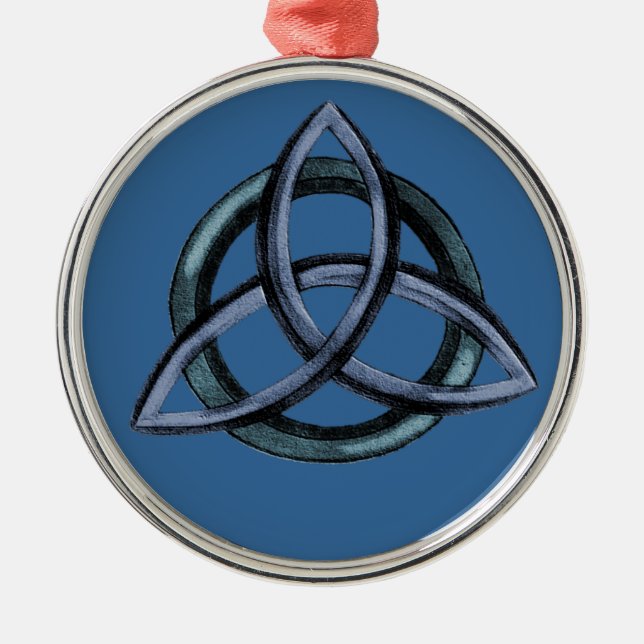 Triquetra (blå) julgransprydnad metall (Framsidan)