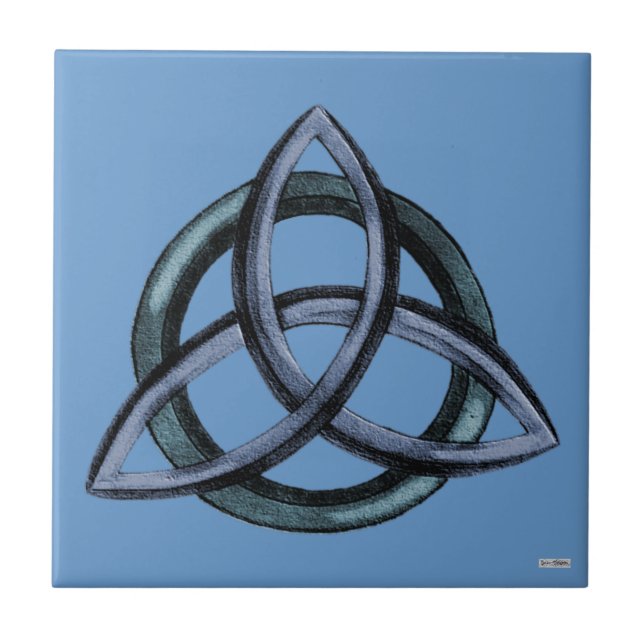 Triquetra (blå) kakelplatta (Framsidan)