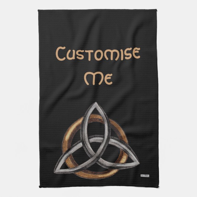 Triquetra (Brown/Silver) Kökshandduk (Vertikal)