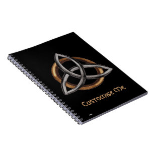 Triquetra (brunt/silver) anteckningsbok med spiral