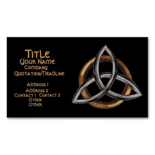 Triquetra (brunt/silver) magnetiska visitkort