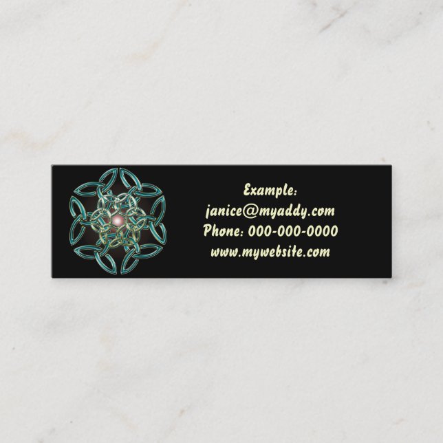 Triquetra cirklar fnurran profilerar kortet mini visitkort (Framsida)