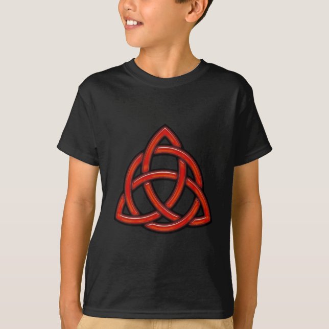 Triquetra cirklar rött tee shirt (Framsida)