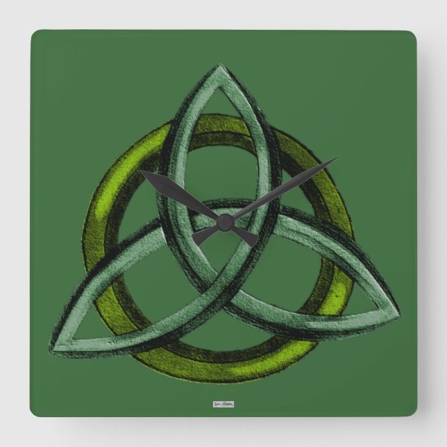 Triquetra (grönt) fyrkantig klocka (Framsida)