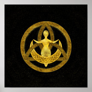 Triquetra Måne Goddess Ornament Poster