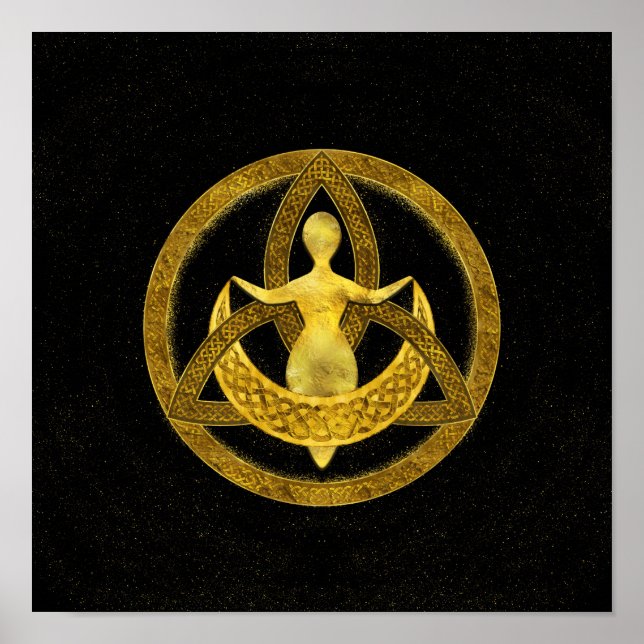 Triquetra Måne Goddess Ornament Poster (Framsidan)