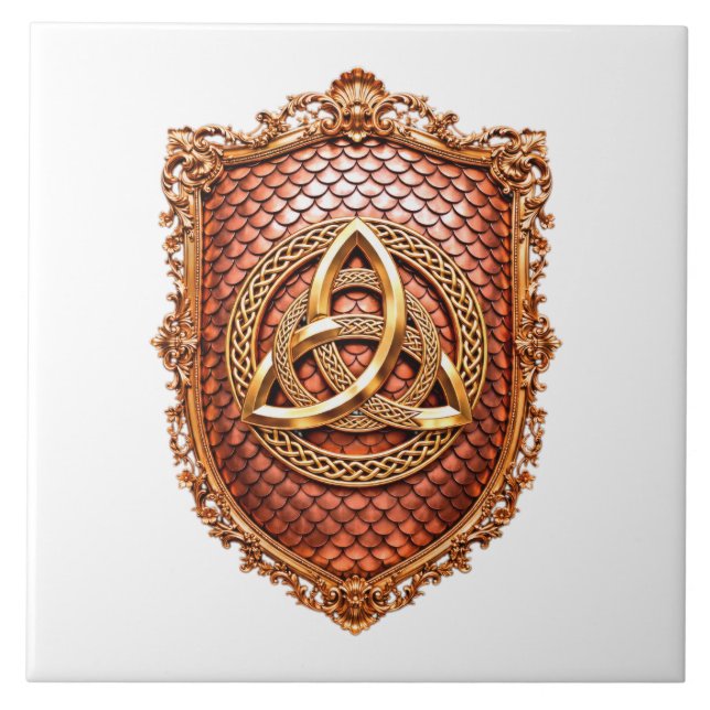 Triquetra Mystisk Heraldisk Kakelplatta (Framsidan)