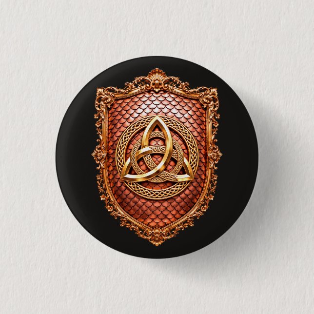 Triquetra Mystisk Heraldisk Knapp (Framsida)