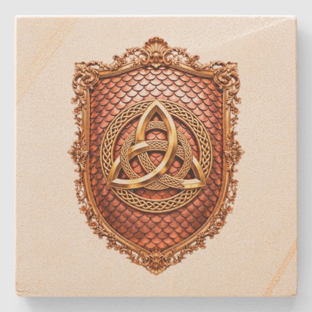 Triquetra Mystisk Heraldisk Stenunderlägg (Framsidan)