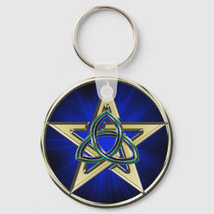 Triquetra Pentagram Keychain Nyckelring