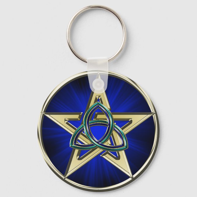Triquetra Pentagram Keychain Nyckelring (Framsida)