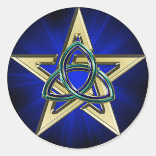 Triquetra Pentagramklistermärke Runt Klistermärke