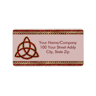 Triquetra Red Silke Adressetikett