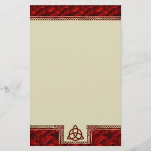 Triquetra rött silke brevpapper