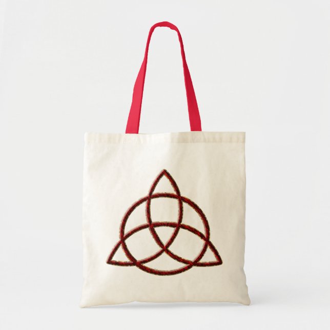 Triquetra rött silke tygkasse (Framsidan)