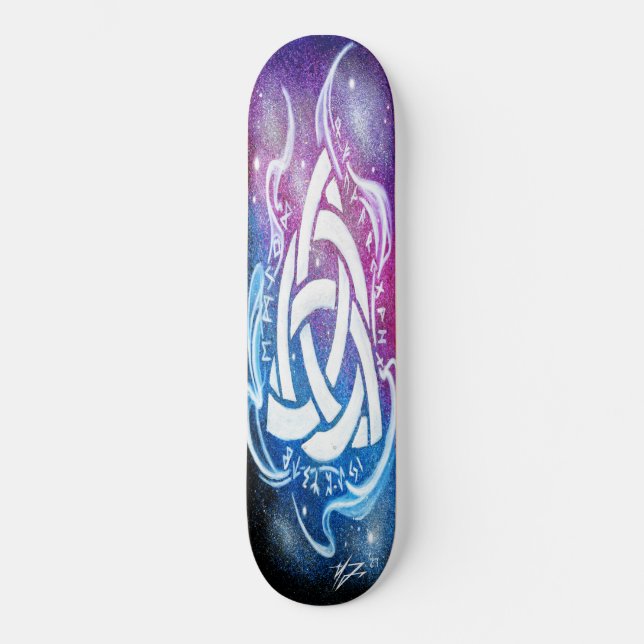 Triquetra sigil mini skateboard bräda 18,5 cm (Framsida)