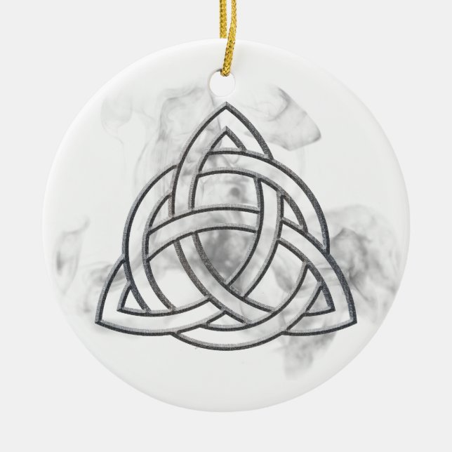 Triquetra Silver Bevel Julgransprydnad Keramik (Framsidan)