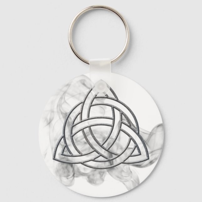 Triquetra Silver Bevel Nyckelring (Framsida)