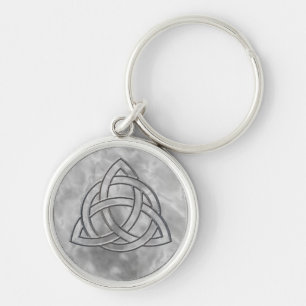 Triquetra silverskevmall rund silverfärgad nyckelring