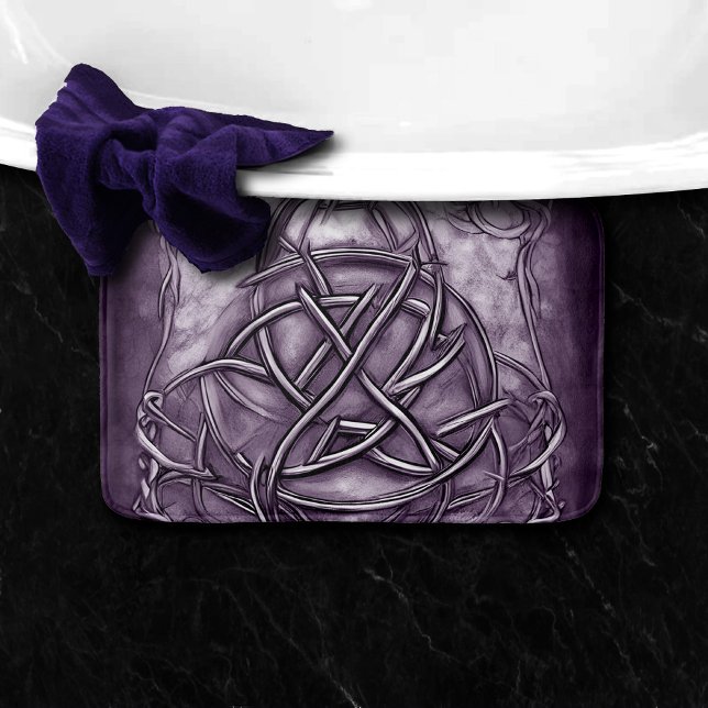Triquetra Trinity Knot Lavender Lila Faux Metall Badrumsmatta (Skapare uppladdad)