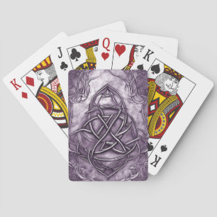 Triquetra Trinity Knot Lavender Lila Faux Metall Casinokort