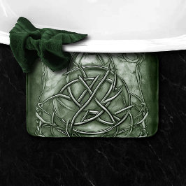 Triquetra Trinity Knot Sage Grönt Faux Metallic Badrumsmatta