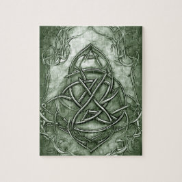 Triquetra Trinity Knot Sage Grönt Faux Metallic Pussel