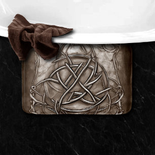 Triquetra Trinity Knot Sepia Faux Metallic Tin Badrumsmatta