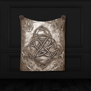 Triquetra Trinity Knot Sepia Faux Metallic Tin Fleecefilt