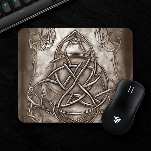 Triquetra Trinity Knot Sepia Faux Metallic Tin Musmatta