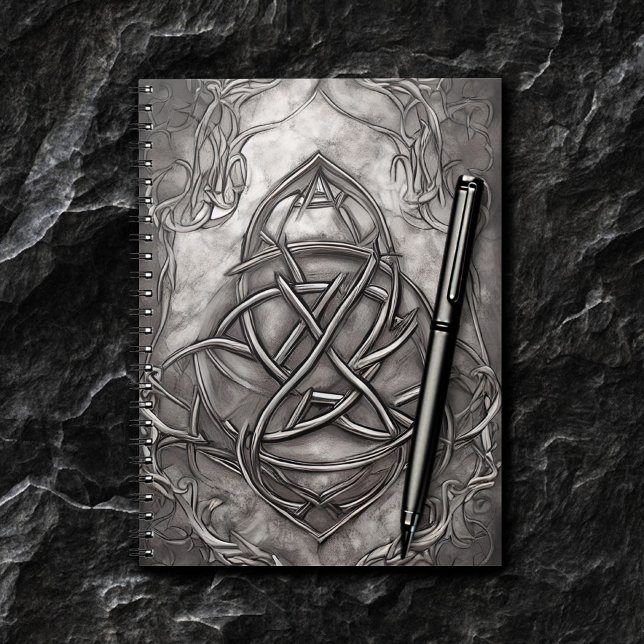 Triquetra Trinity Knot Silvery Pewter Faux Metall Anteckningsbok (Skapare uppladdad)