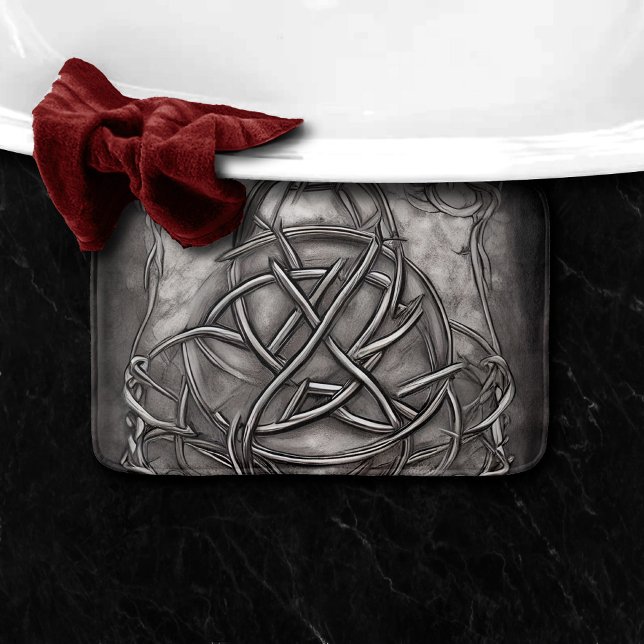 Triquetra Trinity Knot Silvery Pewter Faux Metall Badrumsmatta (Skapare uppladdad)