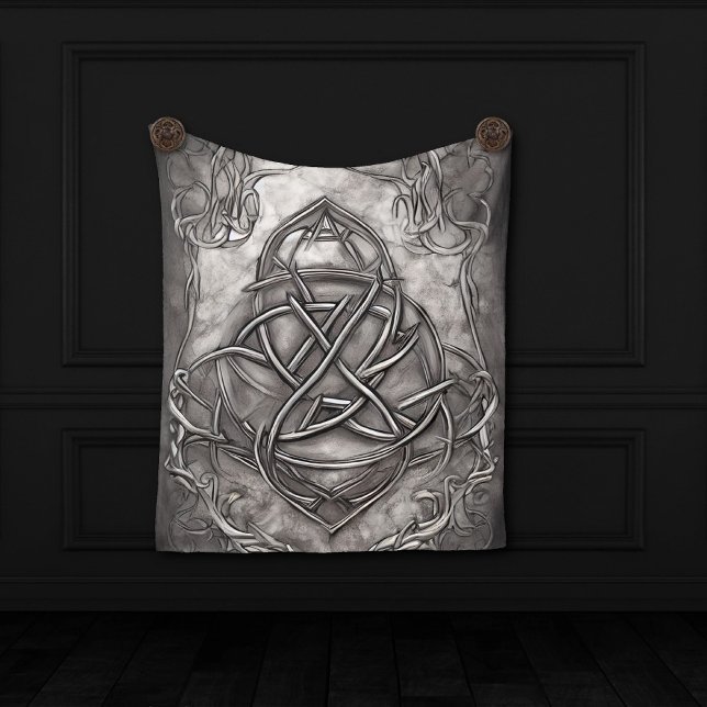Triquetra Trinity Knot Silvery Pewter Faux Metall Fleecefilt (Skapare uppladdad)