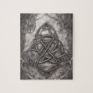 Triquetra Trinity Knot Silvery Pewter Faux Metall Pussel