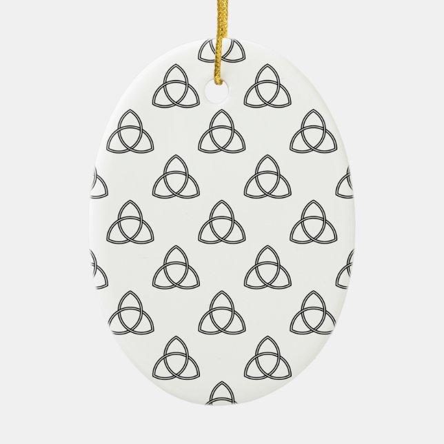 Triquetra Vesica Symbol Julgransprydnad Keramik (Framsidan)