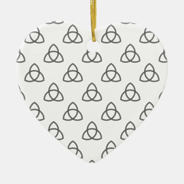 Triquetra Vesica Symbol Julgransprydnad Keramik (Framsidan)