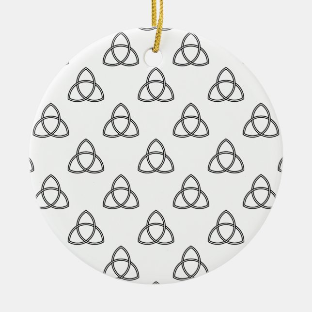 Triquetra Vesica Symbol Julgransprydnad Keramik (Framsidan)